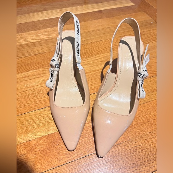 Dior Nude Patent Slingback Heels - Picture 1 of 5